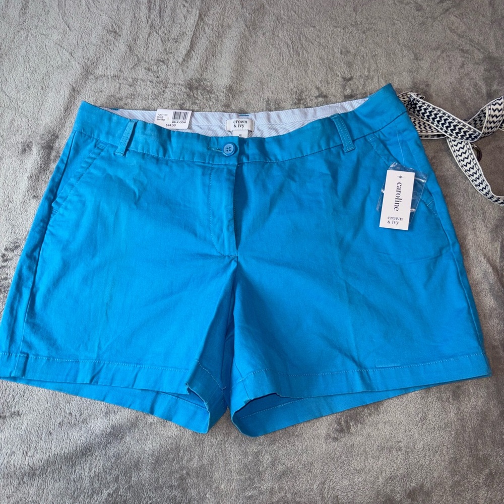 Crown & Ivy Vibrant Blue Women's Bermudas - Picture 2 of 9